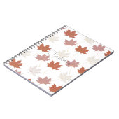Bruin rood herfst bloemblaadjes Y2K patroon Notitieboek (Linkerzijde)