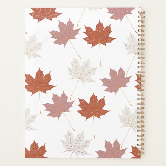 Bruin rood herfst bloemblaadjes Y2K patroon Planner (Achterkant)