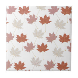 Bruin rood herfst bloemblaadjes Y2K patroon Tegeltje