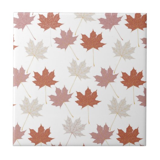 Bruin rood herfst bloemblaadjes Y2K patroon Tegeltje (Voorkant)