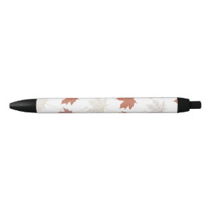 Bruin rood herfst bloemblaadjes Y2K patroon Zwarte Inkt Pen