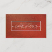 Bruin rood leer visitekaartje (Achterkant)