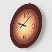 Bruin Rood met hooglichte wandklok in het midden (Hoek)