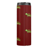 Bruin Rood Moderne Schildpad Tumbler Thermosbeker (Achterkant)