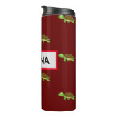Bruin Rood Moderne Schildpad Tumbler Thermosbeker (Geroteerd rechts)
