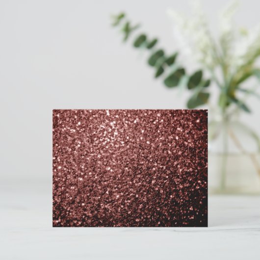 Bruin Rood nep Glitter glinstert Briefkaart (Staand voorkant)