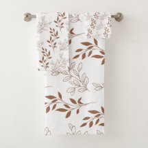 Bruin rood retro  bladpatroon