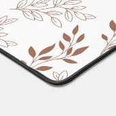 Bruin rood retro  bladpatroon bureaumat (Hoek)