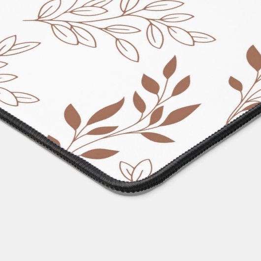 Bruin rood retro  bladpatroon bureaumat (Hoek)