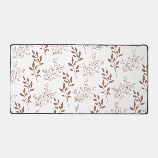 Bruin rood retro  bladpatroon bureaumat (Voorkant)