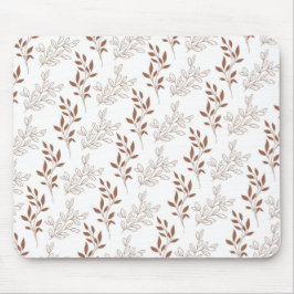 Bruin rood retro bladpatroon muismat