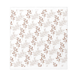 Bruin rood retro bladpatroon notitieblok