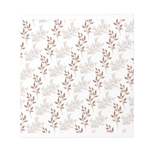 Bruin rood retro  bladpatroon notitieblok (Voorkant)