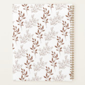 Bruin rood retro bladpatroon planner (Achterkant)