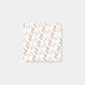 Bruin rood retro  bladpatroon post-it® notes (Voorkant)