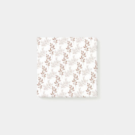 Bruin rood retro  bladpatroon post-it® notes