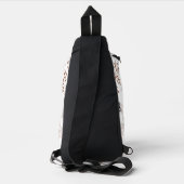 Bruin rood retro bladpatroon sling bag (Achterkant)