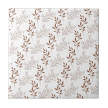 Bruin rood retro  bladpatroon