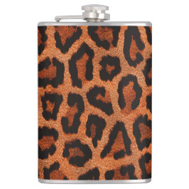 Bruin Rood Zwart Luipaard Dierenprint Heupfles