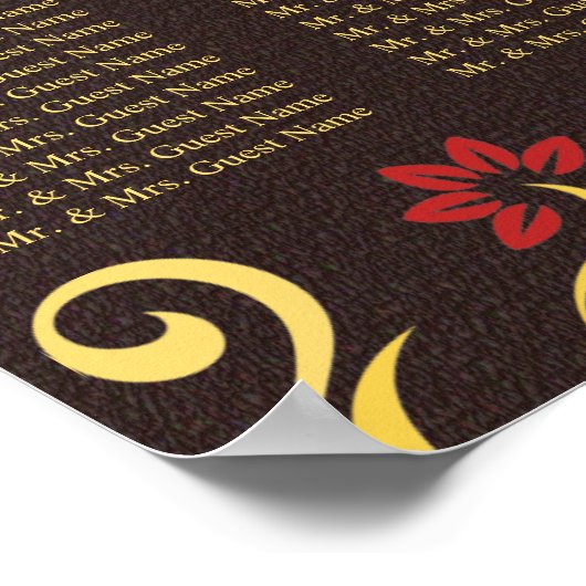 Bruin-roodgeel zeefplaatje poster (Hoek)