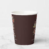 Bruin Roos Gold Red Green Merry-kerstavond Papieren Bekers (Links)