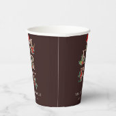 Bruin Roos Gold Red Green Merry-kerstavond Papieren Bekers (Rechts)