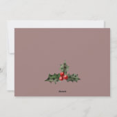 Bruin Roos Gold Red Merry-kerstfeest Foto Feestdagenkaart (Achterkant)