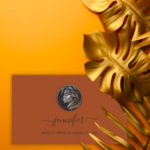 Bruin Roos Make-up Artiest Logo Lashes QR CODE Visitekaartje