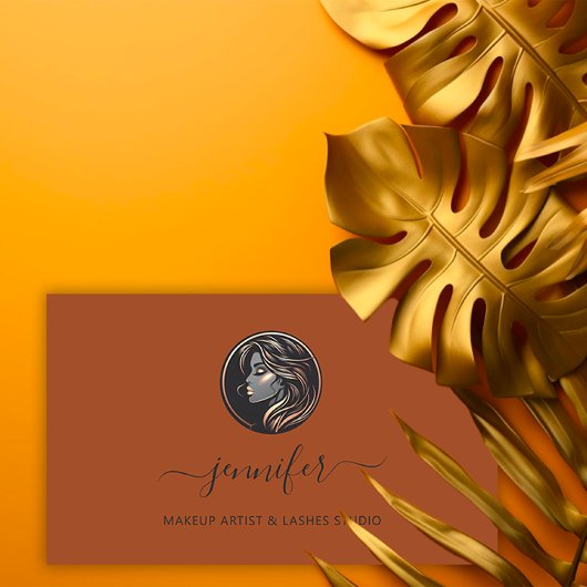 Bruin Roos Make-up Artiest Logo Lashes QR CODE Visitekaartje