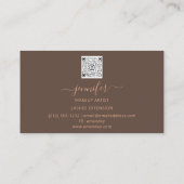 Bruin Roos Make-up Artiest Logo Lashes QR CODE Visitekaartje (Achterkant)