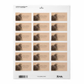 Bruin rouwende hond met kop beige etiket (Full Sheet)
