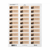 Bruin rouwende hond met kop beige etiket (Full Sheet)