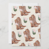 Bruin Roze Bloemlaarzen en Bubbly Vrijgezellenfees Kaart (Achterkant)