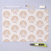 Bruin roze boho regenboog Aangepaste naam Birthday Tissuepapier (Craft)