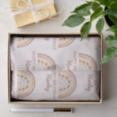 Bruin roze boho regenboog Aangepaste naam Birthday Tissuepapier (Geschenk)