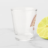 Bruin roze boho regenboog Aangepaste naam Monogram Shot Glas (Links)