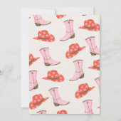 Bruin Roze Cowgirl Eerste Rodeo 1e Verjaardag Kaart (Achterkant)