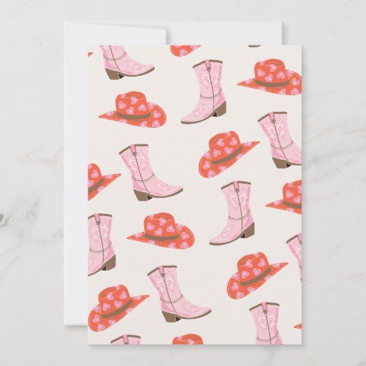 Bruin Roze Cowgirl Eerste Rodeo 1e Verjaardag Kaart (Achterkant)