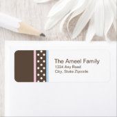 Bruin, Roze en Blauw Terugkeeradresetiket Etiket (Insitu)