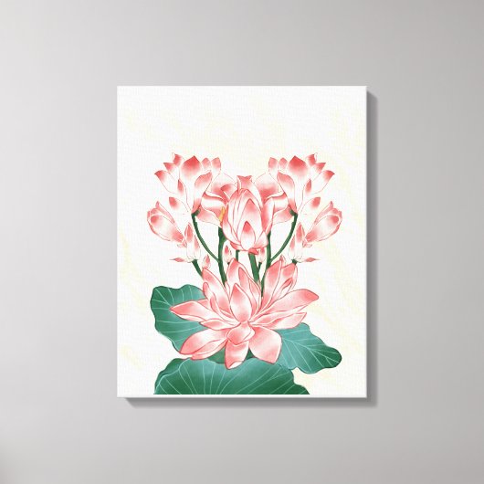 Bruin Roze Esthetische Bloem Canvas Print (Voorkant)