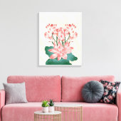 Bruin Roze Esthetische Bloem Canvas Print (Insitu (Woonkamer))