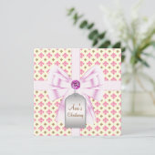 Bruin Roze Fleur de Lis Baby Christening Kaart (Staand voorkant)