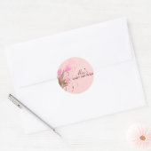 Bruin & Roze Floral Design Baby shower Sticker (Envelop)