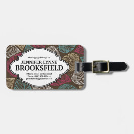 Bruin roze herfst leder Bagagelabel voor haar