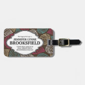 Bruin roze herfst leder Bagagelabel voor haar (Voorkant horizontaal)