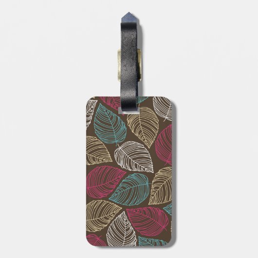 Bruin roze herfst leder Bagagelabel voor haar (Achterkant verticaal)