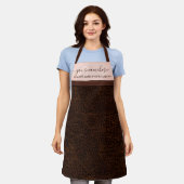 Bruin Roze lederen textuur eenvoudige bakkerij keu Schort (Gedragen)