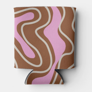 Bruin Roze Marmer Boho Groovy Vloeibaar wervelpatr Blikjeskoeler