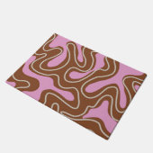 Bruin Roze Marmer Boho Groovy Vloeibaar wervelpatr Deurmat (Schuin)