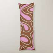 Bruin Roze Marmer Boho Groovy Vloeibaar wervelpatr Lichaamskussen (Achterkant (Verticaal))